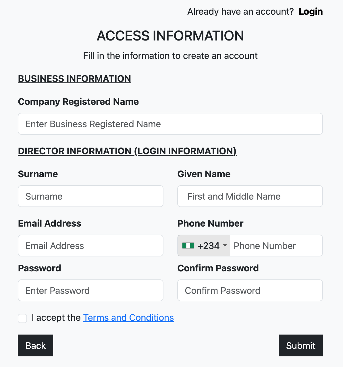 Corporate Account