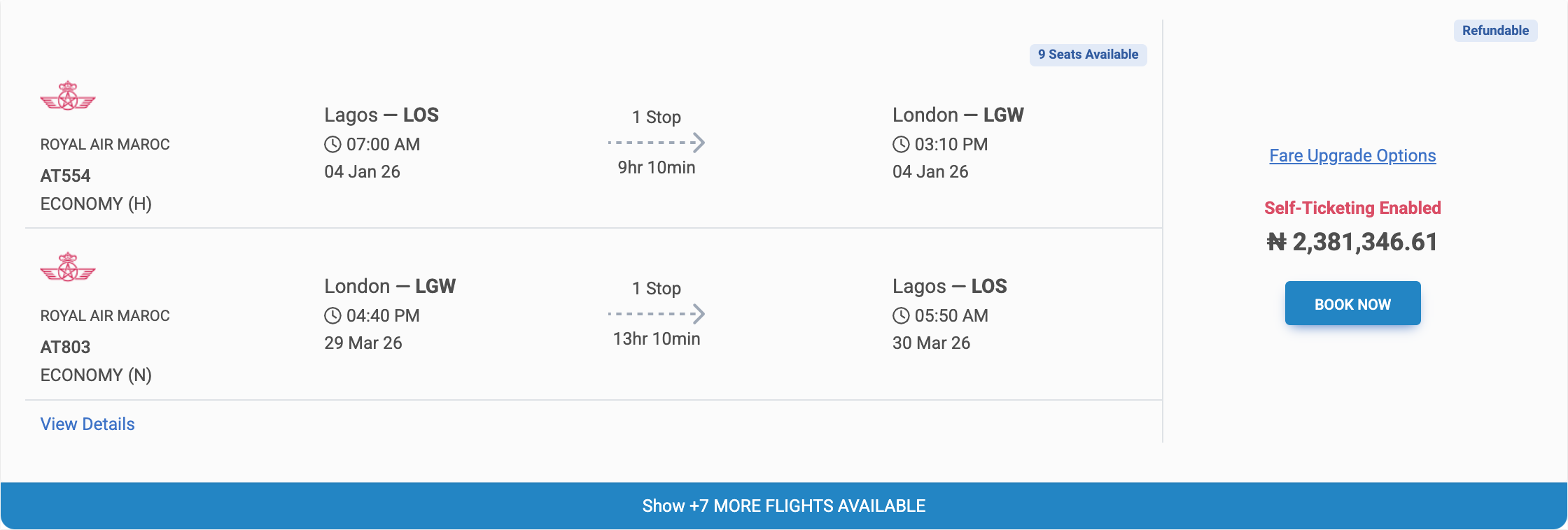 Search & Book Flights